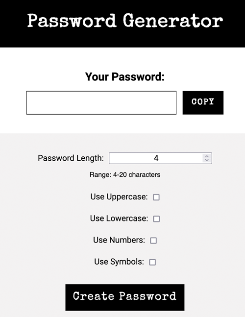 Password generator app